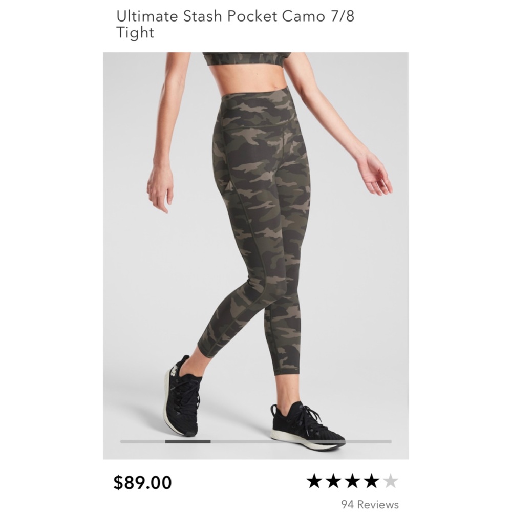 Athleta Ultimate Stash Camo 7/8 Tight